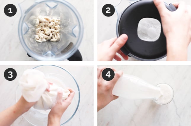 如何制作腰果牛奶的一步步照片