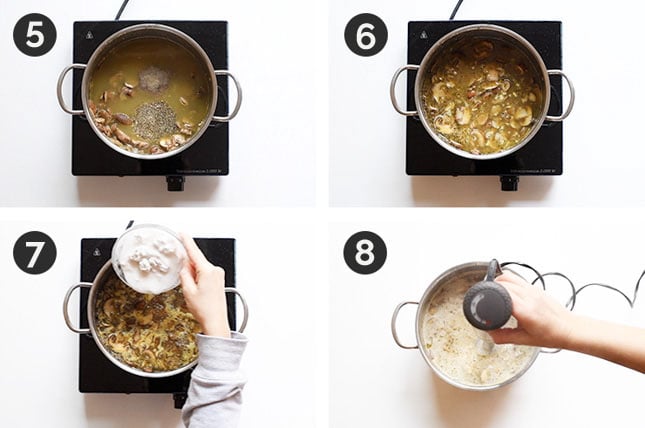 一步一步的照片，如何做素食奶油蘑菇汤