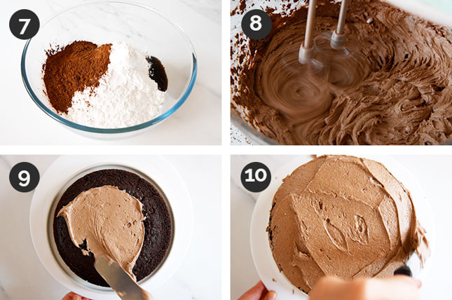 如何制作素食主义者巧克力蛋糕的最后一个步骤的照片