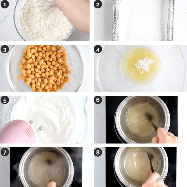 如何制作素食棉花糖的第一步的照片