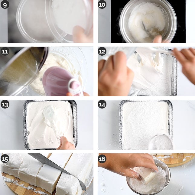 如何制作纯素棉花糖的最后步骤的照片